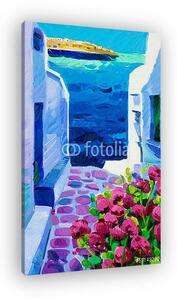 Santorini kilátás (vászonkép)