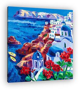 Santorini templomok (vászonkép)