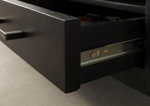 SUNNY TV-asztal rózsafa 178x45x50 fekete, lakkozott