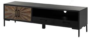 SUNNY TV-asztal rózsafa 178x45x50 fekete, lakkozott