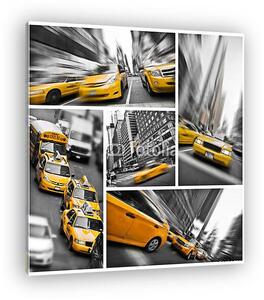 New York-i sárga taxi kollázs (vászonkép)