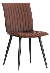 DARKNESS Valódi bőr szék, 44x56x89, konyak színű