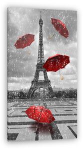 Eiffel-torony repülõ esernyõkkel. (vászonkép)