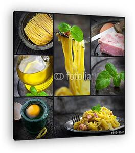 Pasta carbonara kollázs (vászonkép)