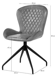 DARKNESS Valódi bőr szék, 61x52x86, bézs, 4 db-os készlet