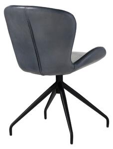 DARKNESS Valódi bőr szék, 61x52x86, kék 6 darabos készlet