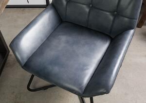 DARKNESS Valódi bőr fotel, 60x67x86, kék