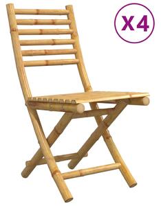 VidaXL 4 db összecsukható bambusz kerti szék 43x54x88 cm