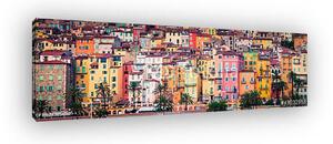 Provence színes falusi házak, Menton (vászonkép)
