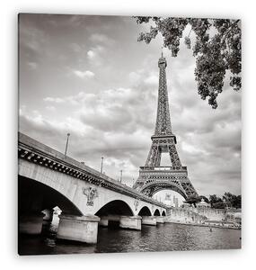 Eiffel-torony kilátás a Seine-folyó téren (vászonkép)