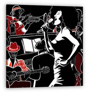 Jazz zenekar kétbordos trombitás zongorával (vászonkép)