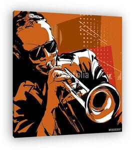 Jazz trombitás játékos (vászonkép)