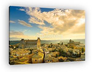 Orvieto középkori város és a Duomo katedrális templom légi felvé (vászonkép)