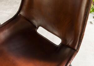 DARKNESS Valódi bőr fotel, 47x59x78, barna 2 darabos szett