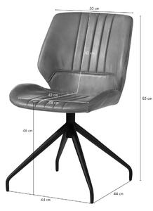 Massziv24 - DARKNESS Valódi bőr szék, 51x61x84, bézs, 4 db-os készlet