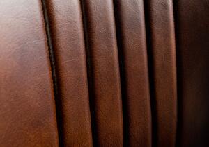 DARKNESS Valódi bőr szék, 51x61x84, barna 6 darabos készlet