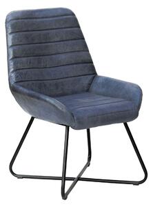 DARKNESS Valódi bőr konzolos szék, 59x68x93, kék