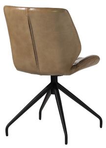Massziv24 - DARKNESS Valódi bőr szék, 51x61x84, bézs 6 darabos készlet