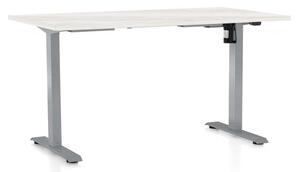 OfficeTech A állítható magasságú asztal, 120 x 80 cm, szürke alap, fehér kőris