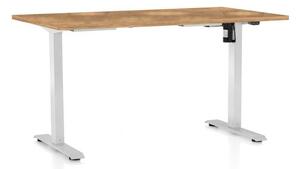 OfficeTech A állítható magasságú asztal, 120 x 80 cm, fehér alap, arany tölgy