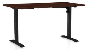 OfficeTech A állítható magasságú asztal, 120 x 80 cm, fekete alap, wenge