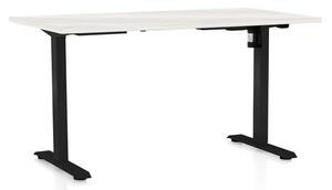 OfficeTech A állítható magasságú asztal, 120 x 80 cm, fekete alap, fehér kőris