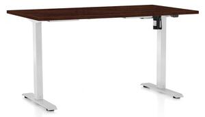 OfficeTech A állítható magasságú asztal, 120 x 80 cm, fehér alap, wenge