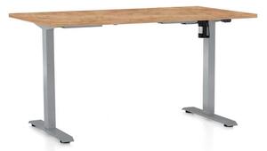 OfficeTech A állítható magasságú asztal, 120 x 80 cm, szürke alap, craft tölgy