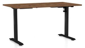 OfficeTech A állítható magasságú asztal, 120 x 80 cm, fekete alap, silverjack tölgy