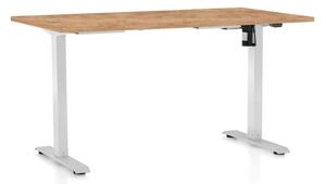 OfficeTech A állítható magasságú asztal, 120 x 80 cm, fehér alap, craft tölgy