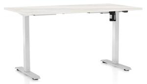 OfficeTech A állítható magasságú asztal, 120 x 80 cm, fehér alap, fehér kőris