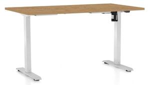 OfficeTech A állítható magasságú asztal, 120 x 80 cm, fehér alap, köves tölgy