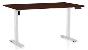 OfficeTech B állítható magasságú asztal, 120 x 80 cm, fehér alap, wenge