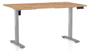 OfficeTech B állítható magasságú asztal, 120 x 80 cm, szürke alap, craft tölgy