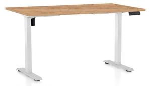 OfficeTech B állítható magasságú asztal, 120 x 80 cm, fehér alap, craft tölgy