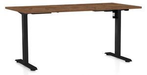 OfficeTech A állítható magasságú asztal, 160 x 80 cm, fekete alap, silverjack tölgy