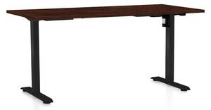 OfficeTech A állítható magasságú asztal, 160 x 80 cm, fekete alap, wenge