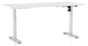 OfficeTech A állítható magasságú asztal, 160 x 80 cm, fehér alap, fehér kőris