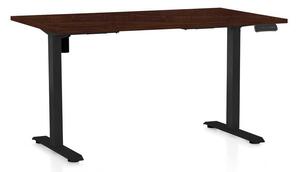 OfficeTech B állítható magasságú asztal, 120 x 80 cm, fekete alap, wenge
