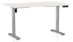 OfficeTech B állítható magasságú asztal, 120 x 80 cm, szürke alap, fehér kőris