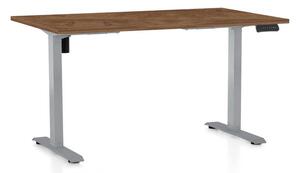 OfficeTech B állítható magasságú asztal, 120 x 80 cm, szürke alap, silverjack tölgy