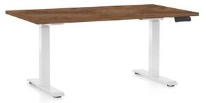 OfficeTech D állítható magasságú asztal, 140 x 80 cm, fehér alap, silverjack tölgy