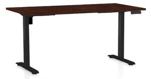 OfficeTech B állítható magasságú asztal, 160 x 80 cm, fekete alap, wenge