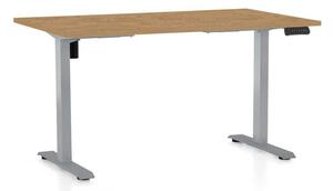 OfficeTech B állítható magasságú asztal, 120 x 80 cm, szürke alap, köves tölgy