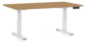 OfficeTech C állítható magasságú asztal, 120 x 80 cm, fehér alap, köves tölgy