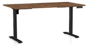 OfficeTech B állítható magasságú asztal, 160 x 80 cm, fekete alap, silverjack tölgy