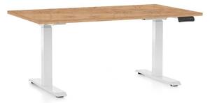 OfficeTech C állítható magasságú asztal, 120 x 80 cm, fehér alap, craft tölgy