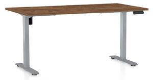 OfficeTech B állítható magasságú asztal, 160 x 80 cm, szürke alap, silverjack tölgy