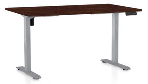 OfficeTech B állítható magasságú asztal, 120 x 80 cm, szürke alap, wenge