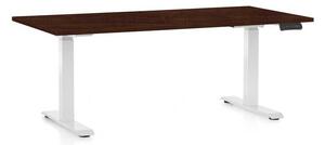 OfficeTech C állítható magasságú asztal, 160 x 80 cm, fehér alap, wenge